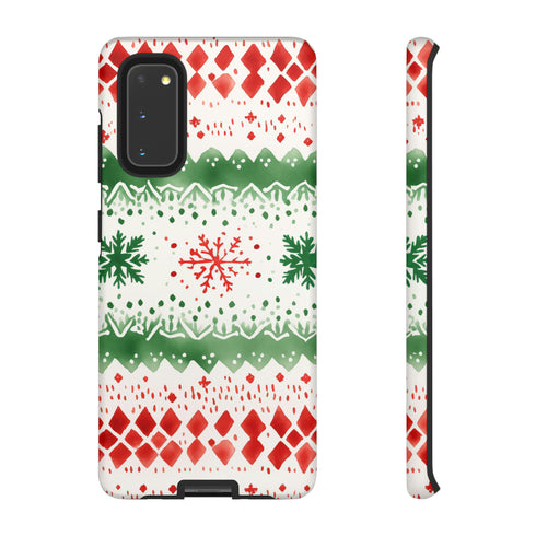 Watercolor Christmas Knitting - Impact Resistant Phone Case Samsung Galaxy S20 Matte